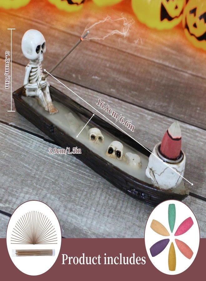 NUOLUTH Incense Burner, backflow Incense Burner,Skeleton Ship Incense Holder,Hand-Carved Decorations,Cool Room Decorations, Awesome and Ideal Gifts, Brown - Image 5